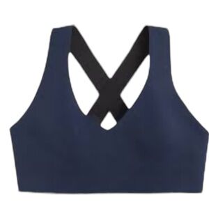 ATHLETA womens XS wirefree navy/9 crossover sports bra NWOT